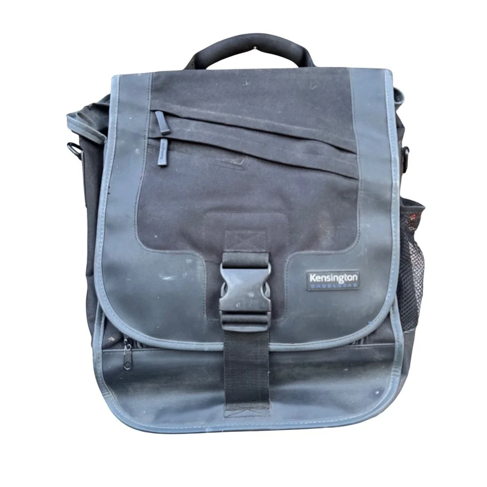 Kensington Saddlebag Laptop Backpack Messenger Bag Black Convertible 2-in-1 Tech